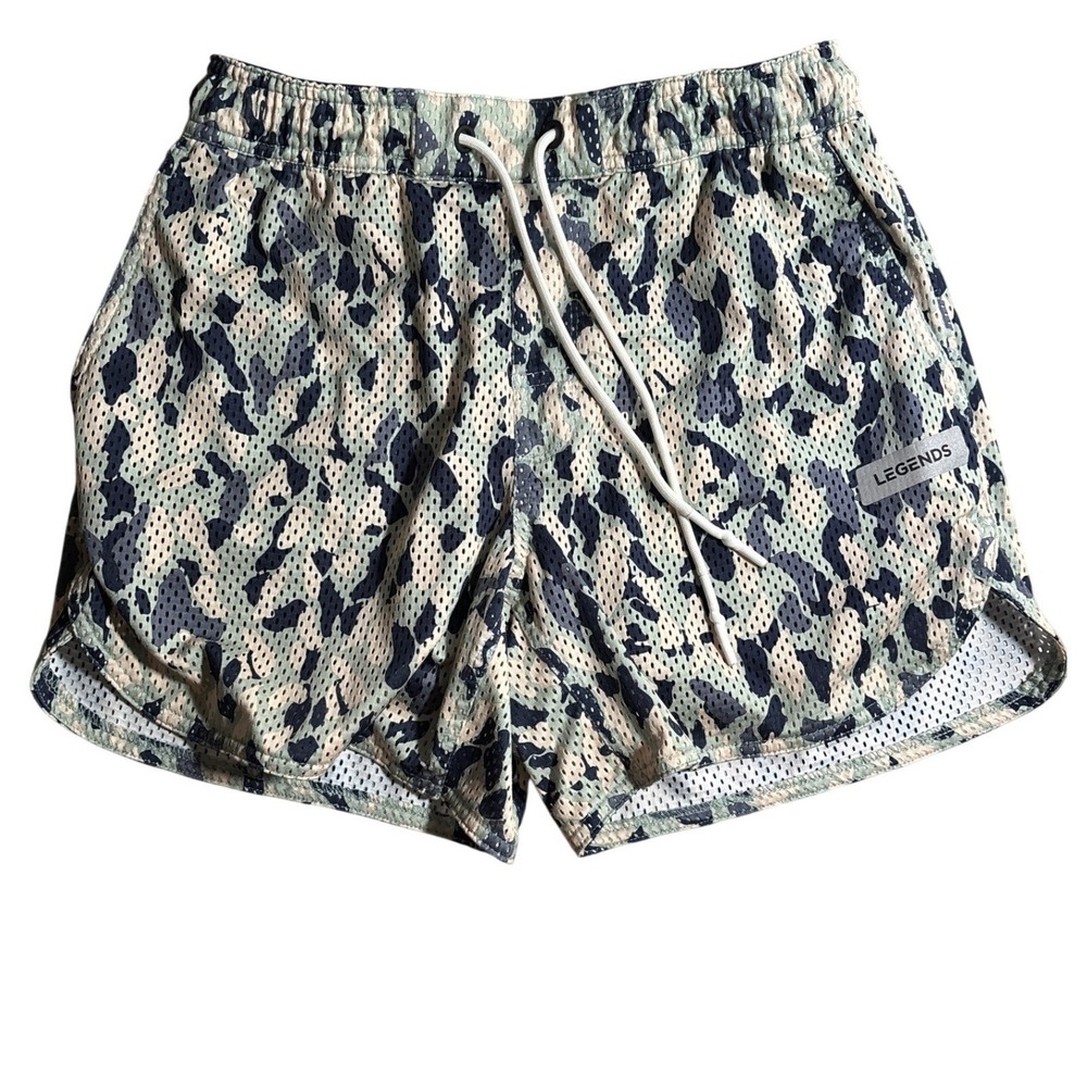 Legends Mens Small Luka Camo Leopard Mesh Athletic Shorts Liner Running Workout